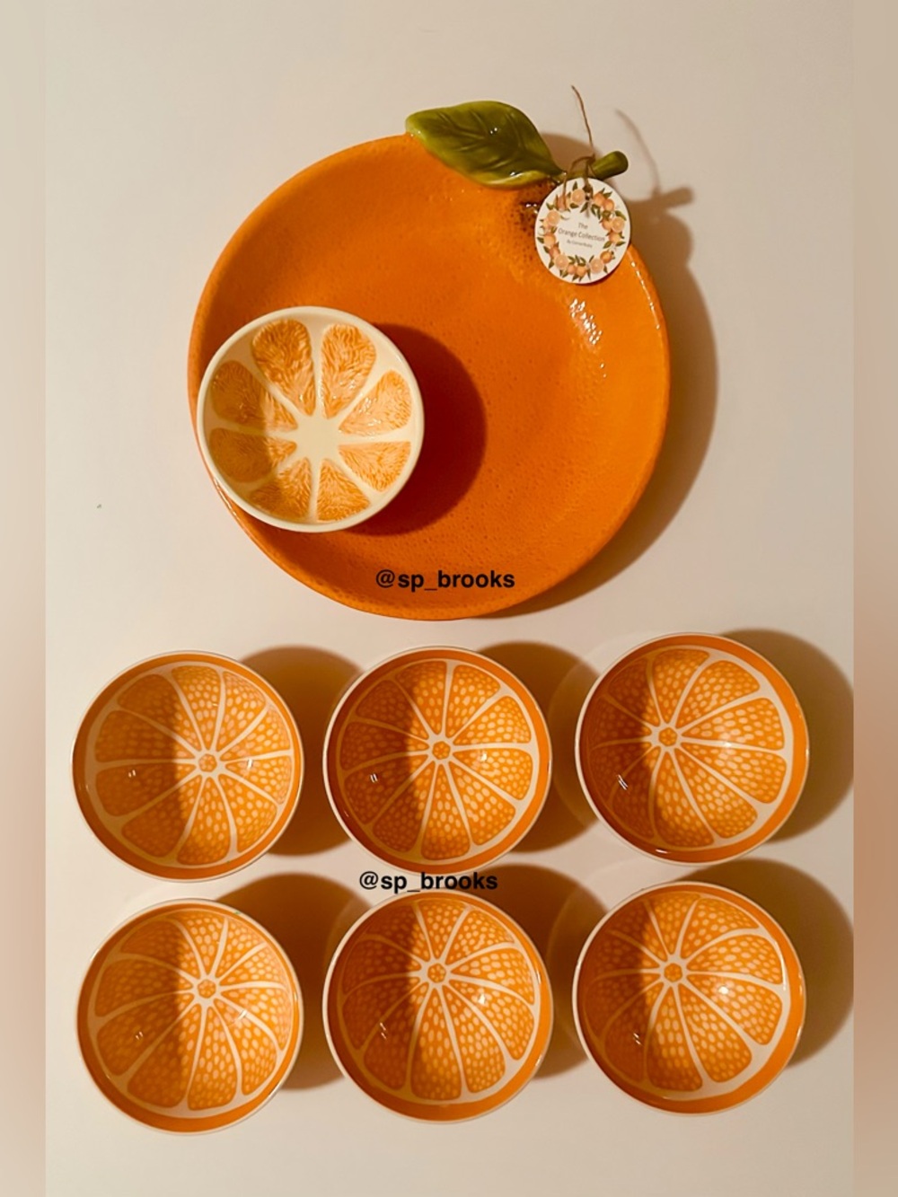 🎁7PC Fruit and Dip Bowl Set - Orange Motif - The Orange Collection by CornerRuby